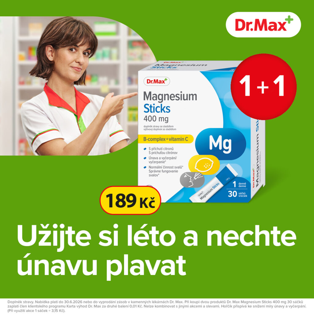 Dr. Max Magnesium Sticks 400mg  30 sáčků, 1 plus 1
