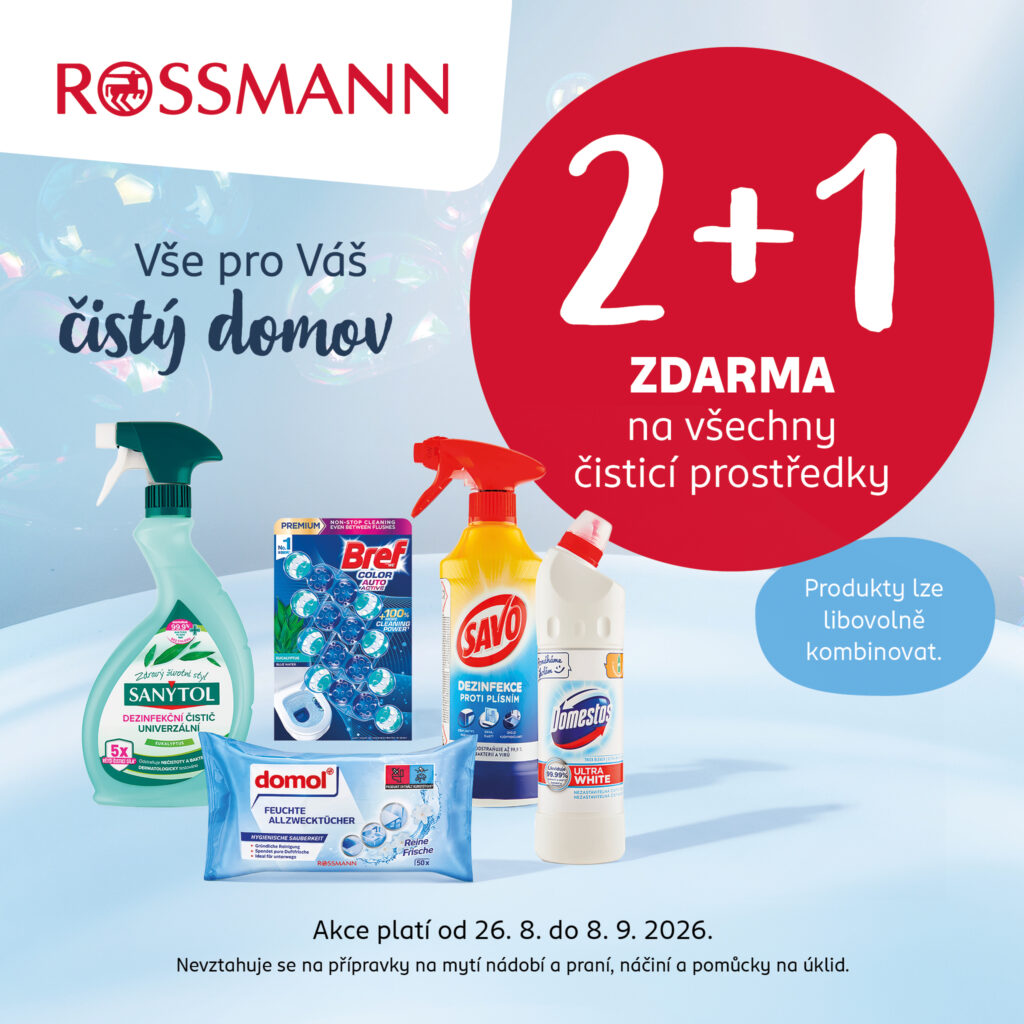 2+1 zdarma na všechny čisticí prostředky