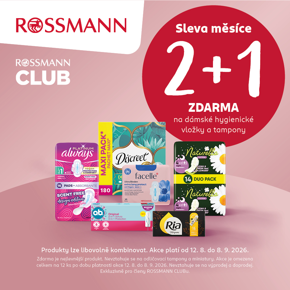 2+1 zdarma na dámskou hygienu