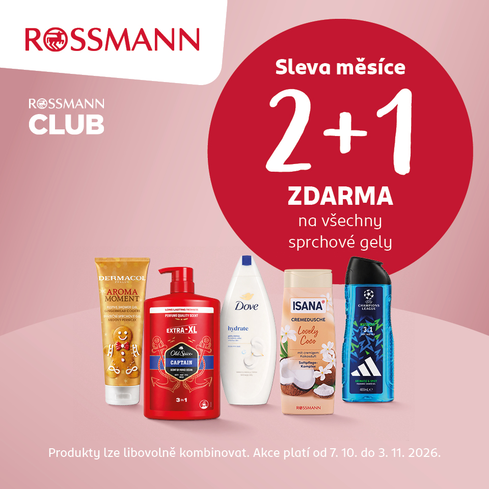 Sleva měsíce v&nbsp;ROSSMANN: 2+1 ZDARMA.