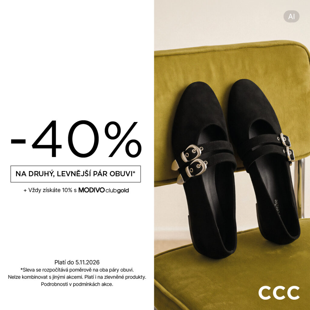 -40% NA DRUHÝ LEVNĚJŠÍ PÁR OBUVI